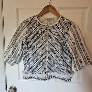 Guess Blue and White Textured Jacket